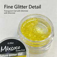Mixcoco Gel Glitter Sakura Soak Off UV LED con Paillettes a Fiore di Ciliegio per Manicure Professionale e Decorazione Unghie Fai da Te a Casa