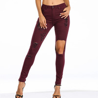 Stylish \u0026 Hot red wine jeans at 