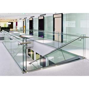 ACE Aluminium U-Kanal Rahmenloser Balkon Glas geländer halterung Einstellbare Satin glas geländer Poliers ch raube Außen deck Verwendung - Product Image 1