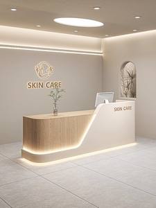 Minimalistischer Moderner MDF-Empfangstresen für Schönheitssalon, Hotel, Bekleidungsgeschäft und Arztpraxis – Elegantes Schalterdesign - Product Image 2