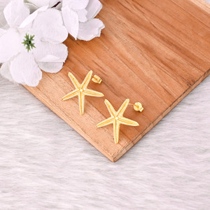 Star <b>Fish</b> Stud Earring Brass Gold Plated Earrings Trendy Jewelry for Anniversaries Parties <b>Gifts</b> Wholesale Lot 25 Pairs - Product Image 3