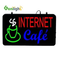 Enseigne Néon Publicitaire Lumineuse LED Genilight pour Café - Alimentation par Batterie, Animation Personnalisable, Multicolore, Garantie 1 An, pour Vitrine