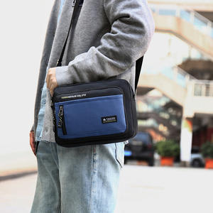 Bolso bandolera de moda para hombre, de gran capacidad, de tela Oxford, ligero, para uso diario, viajes de negocios, azul gris - Product Image 1