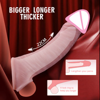 Set de Vibrador de Silicona Líquida para Adultos, Pene Engrosado y Alargado, con Diseño de Dientes de Lobo, Hueco, 100% Impermeable y Ecológico