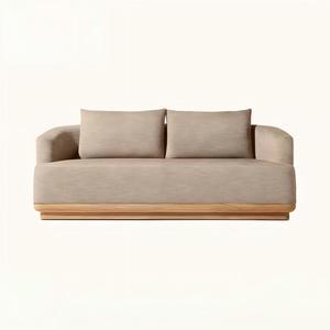 Canapé simple nordique avec base en teck, structure en aluminium, tissu extérieur, option pivotante, mousse, imperméable, anti-corrosion, <span class=keywords><strong>salon</strong></span> de <span class=keywords><strong>jardin</strong></span> - Product Image 6