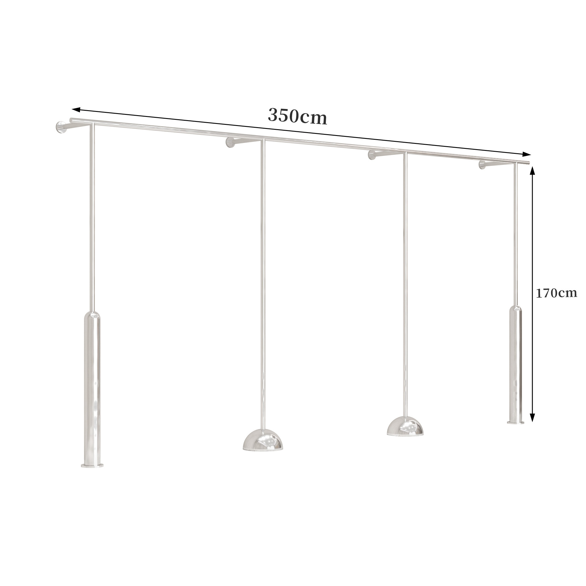 B-length 350cm high 170cm brushed stainless steel thickened