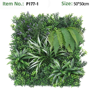 Pannello di Siepe Artificiale 50x50cm con Piante Verdi <span class=keywords><strong>e</strong></span> Fiori <span class=keywords><strong>Bianchi</strong></span> per Decorazione di Giardini, Hotel <span class=keywords><strong>e</strong></span> Sfondi Commerciali - Product Image 6
