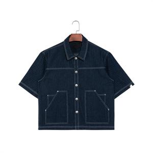 <span class=keywords><strong>Camicie</strong></span> da <span class=keywords><strong>uomo</strong></span> in misto cotone con righe personalizzate a <span class=keywords><strong>maniche</strong></span> <span class=keywords><strong>corte</strong></span> in Denim - Product Image 1