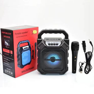 ลำโพงบลูทูธพกพา LED <span class=keywords><strong>4</strong></span> นิ้ว ลำโพงไร้สายกลางแจ้ง ซุปเปอร์เบส รองรับการ์ด TF ช่องเสียบ Aux และ USB - Product Image 1