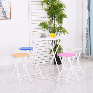 Folding Stool With Backrest Metal <b>Frame</b> Minimalist Design For Home Office Student Dormitory Chair <b>Multiple</b> Colors Available - Product Image 4