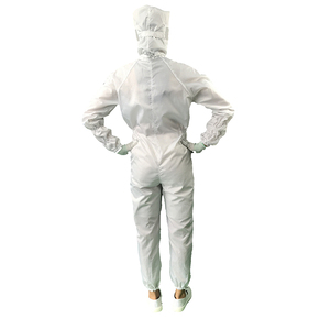 Combinaison de travail antistatique ESD à capuche, blanche, lavable, réutilisable, anti-poussière, à grille de 5 mm, moins chère - Product Image 6