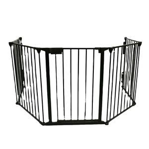 Barrière de sécurité métallique pliante à 5 panneaux, barrière de sécurité pour animaux de compagnie, porte de cheminée, clôture de garde, parc en métal pour bébé - Product Image 1