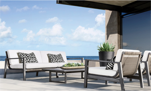 Mesa de Centro Rectangular de Aluminio para Patio, Muebles Modernos de Aluminio para Exteriores - Product Image 4