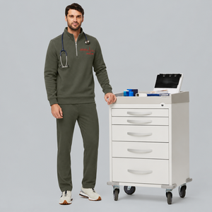 Cadeau pour les cardiologues, médecins et infirmières |   Veste personnalisée à col montant brodée et tissée avec fermeture éclair - Automne/Hiver/Printemps - Product Image 5