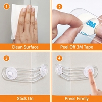 Gaixie 2 PCS Verrous de sécurité transparents pour armoires, barreaux de sécurité pour enfants pour placards de cuisine, portes et tiroirs adhésifs