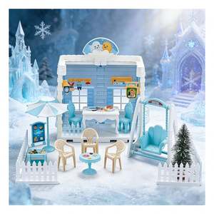 Casa de Muñecas Interactiva de Plástico con Muebles y Accesorios, Dormitorio, Cocina, Baño, Balcón, Juguete DIY, Regalo para Niños - Product Image 1