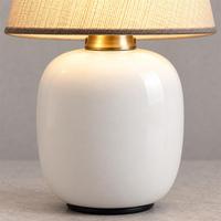 Lampe de table en céramique bordeaux moderne avec abat-jour en tissu tressé crème pour chambre à coucher, chevet, salon, bureau, hôtel, suite d'hôtes, café