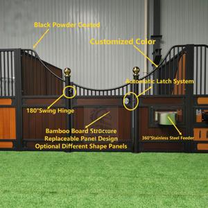 Establos Europeos de Lujo Personalizados, Box para Caballos de Acero Galvanizado en Caliente con Puerta Abatible para Club Ecuestre, Rancho, Granja - Product Image 3