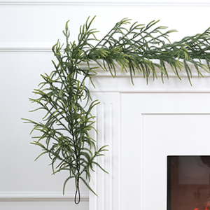 Handmade Norfolk Pine Two-Tone PE Christmas Garland, Ideal for Living Room, Fireplace & <b>Door</b> Frame Decoration - Product Image 2