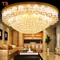 Plafonnier LED en cristal moderne pour salon, style européen, doré, rond, éclairage de chambre, décoration intérieure, 2 ans de garantie
