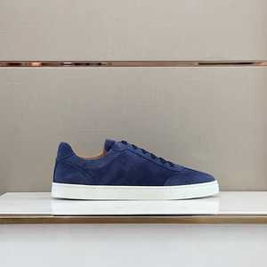 <span class=keywords><strong>Chaussures</strong></span> de marche décontractées pour hommes, style britannique et européen, tendance automne 2026, en cuir véritable perforé et respirant, à lacets plats - Product Image 4