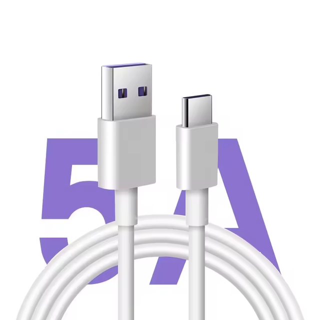 Fast Charging USB Type-C Cable for Mobile Phone and Computer 5A 1M/2M Braid Shielded PVC Jacket