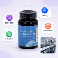 Capsules de magnésium en gros OEM ODM Marque privée Direct usine Échantillon gratuit 500mg Soutien pour le sommeil, les os et les muscles