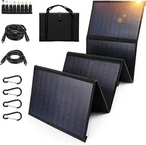Keshoyal 접이식 태양 전지 패널 캠핑 휴대 전화 태블릿 및 5-18V 장치 C를 위한 5V USB 및 18V DC가 있는 60W 휴대용 태양 전지 패널
