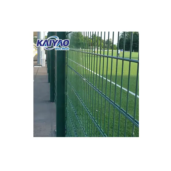 Usine professionnelle 868/656/545 métal enduit de poudre double barre double soudure treillis métallique tapis grille zaun clôture