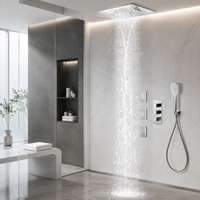 Ensemble de douche thermostatique de luxe avec jet de pulvérisation pour montage au plafond