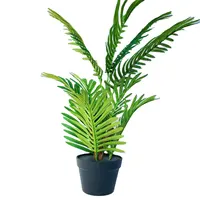 Paradiso artificiale Mini palma Chamaedorea finto alto verde fronde pianta tropicale resistente ai raggi UV per la decorazione domestica disposizione del partito