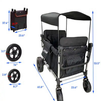JXB 4 quatre places Quad Wagon avec harnais à 5 points chariots pliables enfants poussette