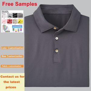 남자의 사용자 정의 로고 인쇄 4 방향 스트레치 성능 골프 폴로 셔츠 단색 땀 위킹 편안한 골프 의류 - Product Image 1