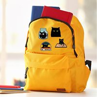 Lot de 4 épingles en émail noires amusantes et mignonnes - Design de dessin animé original pour sacs à dos, chapeaux, vestes et cadeaux pour amis et collectionneurs