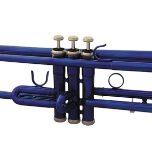 <span class=keywords><strong>Trompette</strong></span> en Si bémol en laiton avec finition laquée <span class=keywords><strong>bleue</strong></span>, instrument de musique de niveau débutant à professionnel pour examen - Product Image 3