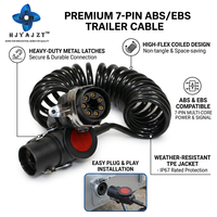 Connecteur de remorque 7 broches en plastique ABS EBS pour camions semi-remorques, câble électrique robuste, vente chaude usine HJYAJZT