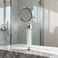 Pommeau de Douche Filtrant à Charbon Actif Transparent, Double Filtre en Coton PP, Filtration Efficace, Parfum Vitamine C pour Spa à Domicile