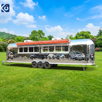 Remorque alimentaire mobile remorquable pour restaurant, utilisation extérieure, restauration, camion de restauration avec cuisine complète pour la vente de café et de crème glacée