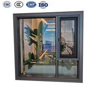 Ventanas a Prueba de Huracanes con Vidrio Templado Resistente a Impactos, Ventanas Antirrobo Negras, Perfiles de Aluminio con Aislamiento Térmico, Ventana Abatible