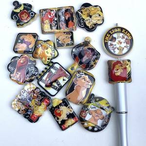 Cuentas Impresas de Doble Cara con Diseño de El <span class=keywords><strong>Rey</strong></span> León, para Manualidades, Llaveros, Accesorios para Teléfonos Móviles, Cuentas Sueltas - Product Image 1