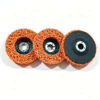 Disque de décapage abrasif orange extra dur en polypropylène 4" 100mm pour l'élimination agressive de la rouille et de la peinture, trou central 16mm