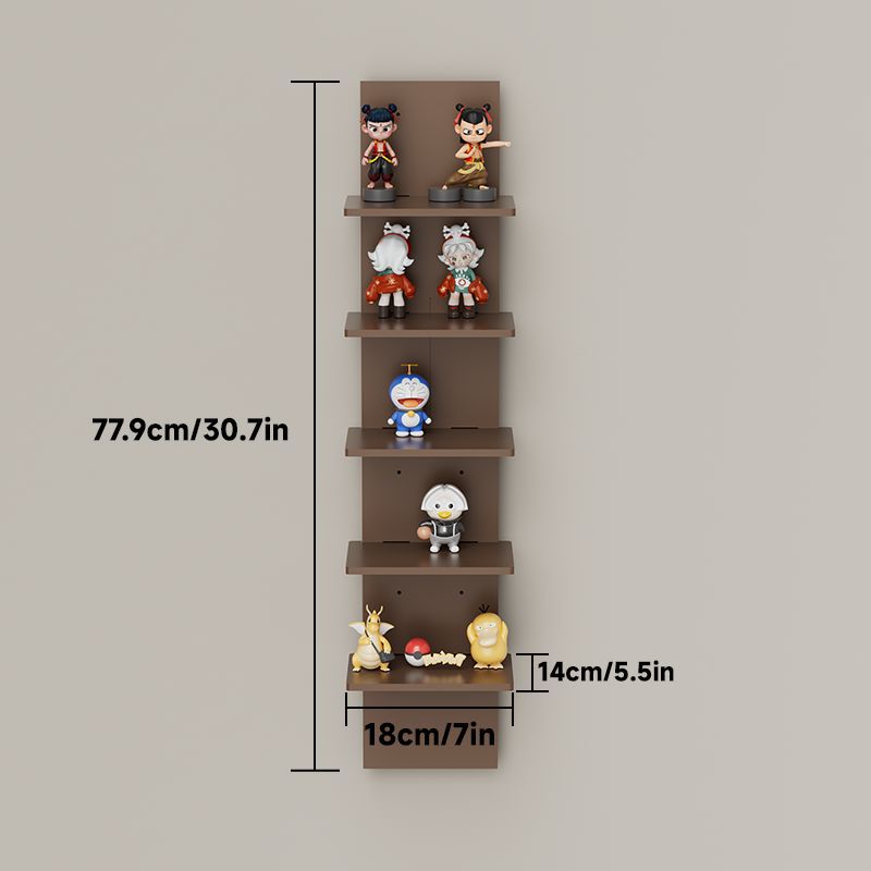 ชั้นวางของลอยตัวสีวอลนัท 5 ชั้น [10 มม.]