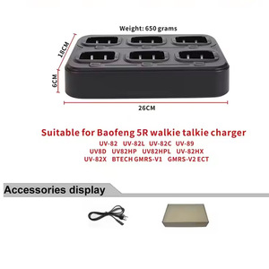 เครื่องชาร์จหกช่อง Baofeng UV-82 สำหรับ 82L 82C 82HP 82HX BTECH GMRS-V1 ใช้กับแบตเตอรี่มาตรฐาน - Product Image 3