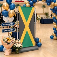 Drapeau de la Jamaïque personnalisé, toile de fond pliable en polyester multi-tailles, pour fête à thème à domicile, photomaton et réunion de famille