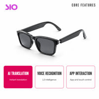 Lunettes de soleil de traduction IA, lunettes audio avec contrôle tactile par application et reconnaissance vocale pour les voyages d'affaires et les réunions