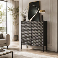 Meuble de rangement moderne de luxe en bois massif, buffet à 2 portes, grande capacité, pour salon et salle à manger