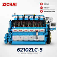 Moteur diesel marin à vitesse moyenne SCDC ZICHAI 6210ZLC-5 662 kW 750 tr/min, remplacement pour Yanmar 6N330, utilisé pour les bateaux de transport de marchandises