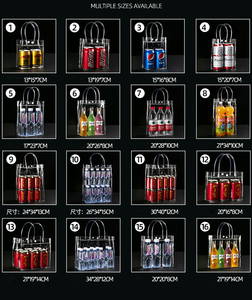 Sac à fleurs <span class=keywords><strong>transparent</strong></span> en PVC personnalisé avec logo, portable, pour boissons, cadeaux, shopping, en <span class=keywords><strong>plastique</strong></span> <span class=keywords><strong>transparent</strong></span> avec poignées - Product Image 6