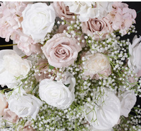 Latar Belakang Pernikahan Putih Pink S-A8796 Papan KT Mawar Baby Breath Delphinium