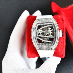 2026 New Men's Mechanical <b>Watch</b> Diamond-Set Moissanite Analog Tourbillon Movement Stainless Steel Case 50 Bar Water Resistance - Product Image 2